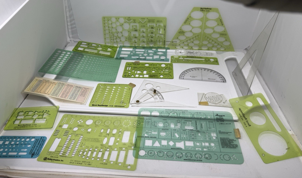 Vintage Drafting Drawing Design Template Berol Rapidesign Ames Alvin Plasticoid