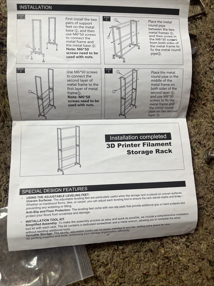 3D Printer Filament Storage Rack, 5-Tier