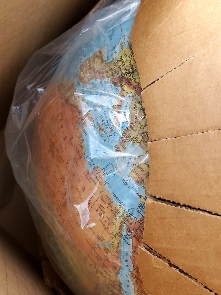 Vintage REPLOGLE WORLD Globe 12 Inch Diameter Globe In Original Box!