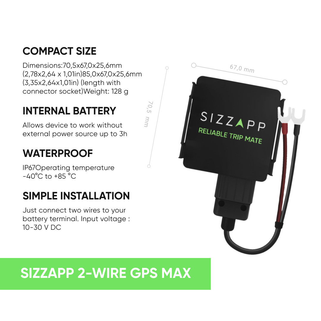 SIZZAPP Real-time GPS tracker for motorbikes WITHOUT SUBSCRIPTION
