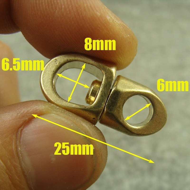 4pcs Solid Brass 8 shaped Swivel eye connector DIY key ring wallet chain use