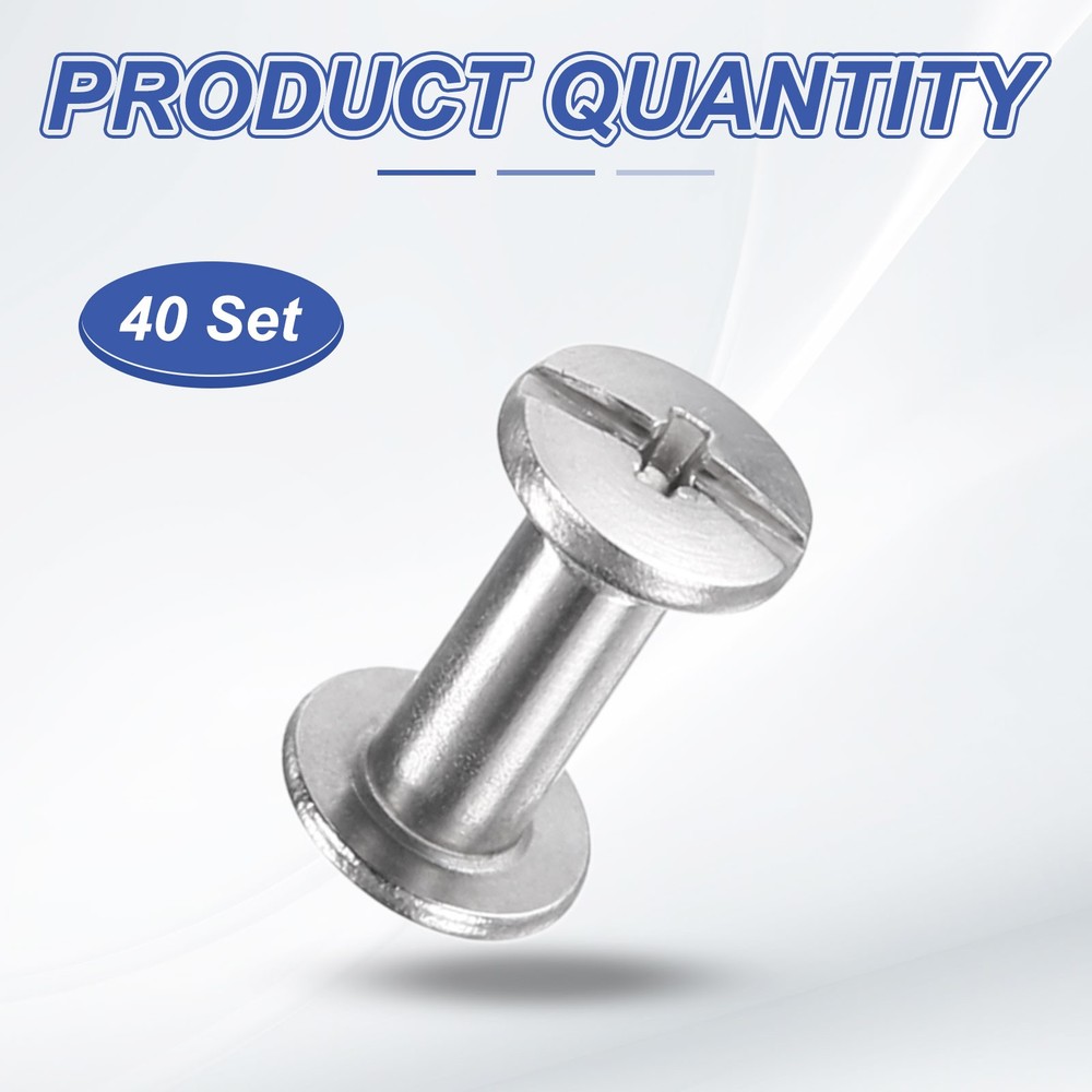 40set Phillips Chicago Screw M2x7mm Binding Post Screw, Silver