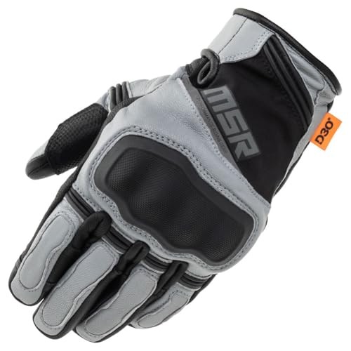 MSR Gravex Gloves w/D3O Leather Adventure Street Motorcycle Grey X-Large