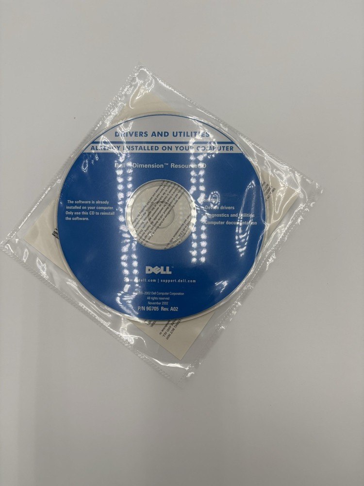 Dell Dimension Resource CD for Reinstalling Device Drivers, etc. P/N 9G705