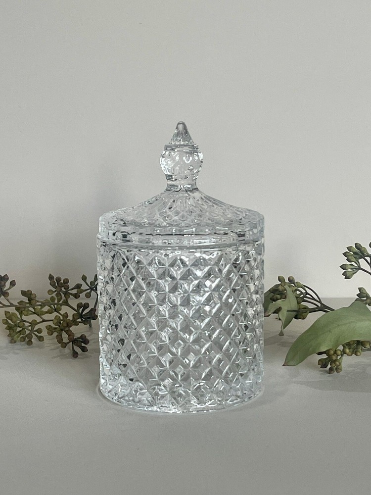 Baccarat Style Crystal Jar, Candle Cup, Candy Jar, Medium Size