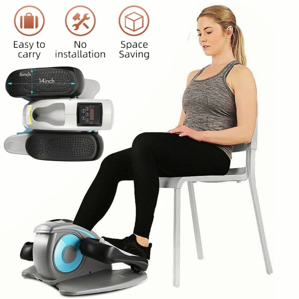 Under Desk Elliptical Machine Compact Pedal Exerciser Trainer Mini Indoor Cycle