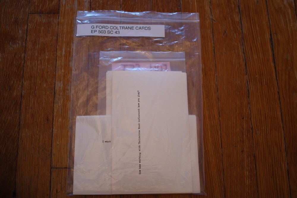 Marvelous Ms. Maisel Prop: Gordon Ford Show Interview Cards