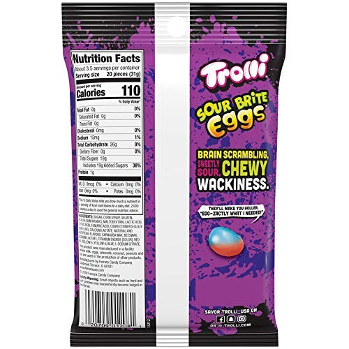 Trolli Sour Brite Eggs, Assorted 4.0 Ounce 4 Oz,