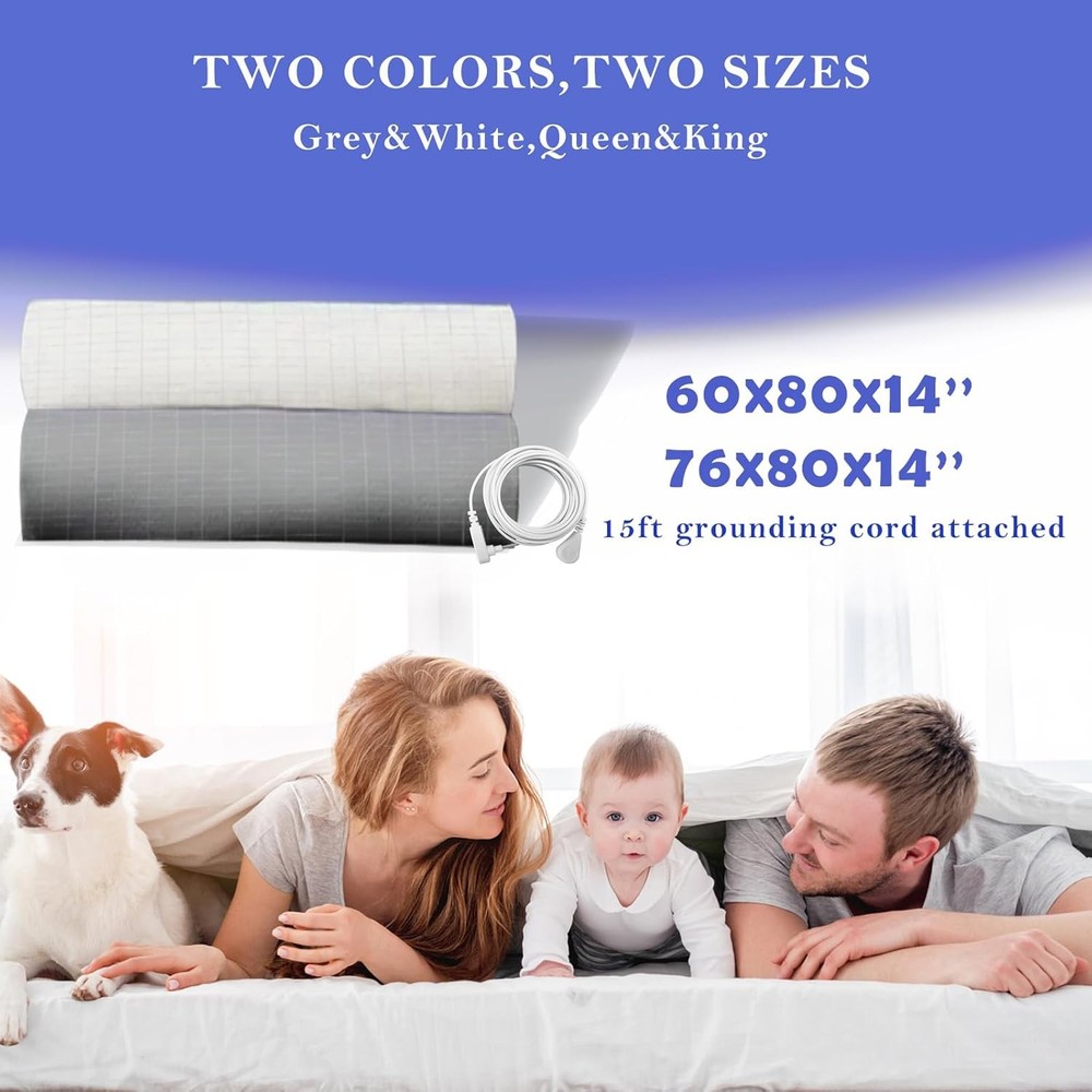 Grounding Bed Sheets California King Deep King, Grey