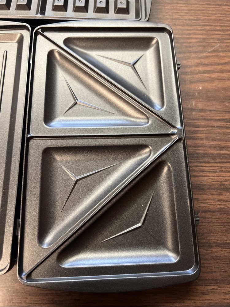6 Ea B&Decker Interchangeable Nonstick Plates For Sandwich, Waffle, Panni Maker