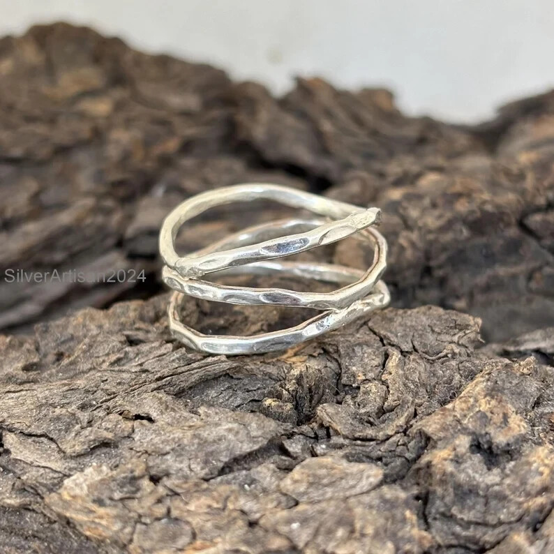Hammered Thick Ring, Statement Ring, Multi Layer Ring, Thumb Ring, Chun All size