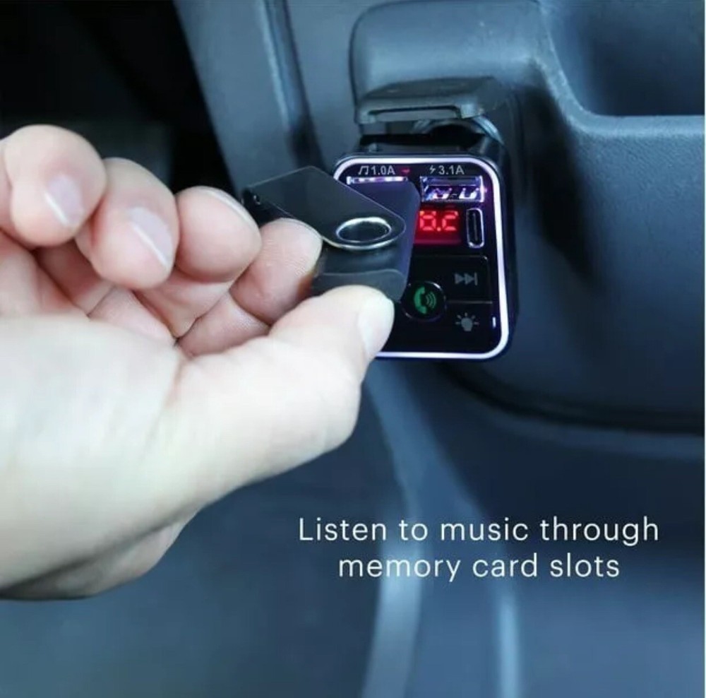 Onn Bluetooth LED FM Transmitter Car Charger With LCD Screen