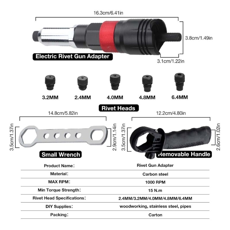 Rivets Tool Adapters Kit Automatic Nail Attachment for Quick and Easily Use