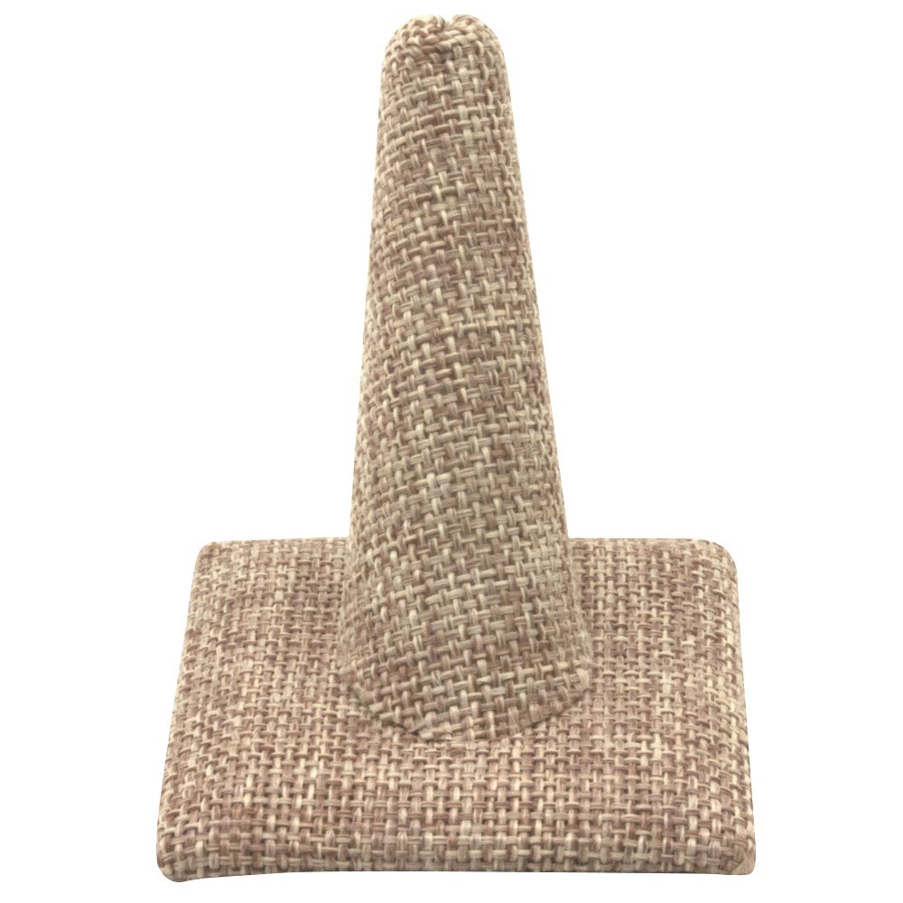 Burlap Ring Display Single Ring Stand Showcase Holder One Finger Stand 2 3/8"H