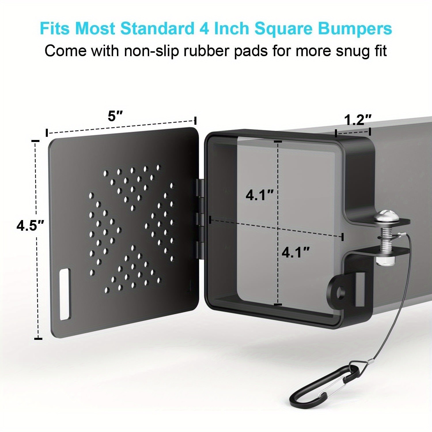 2PCS Aluminum RV Bumper End Cap for 4x4 Inch Square Camper Bumpers Plug