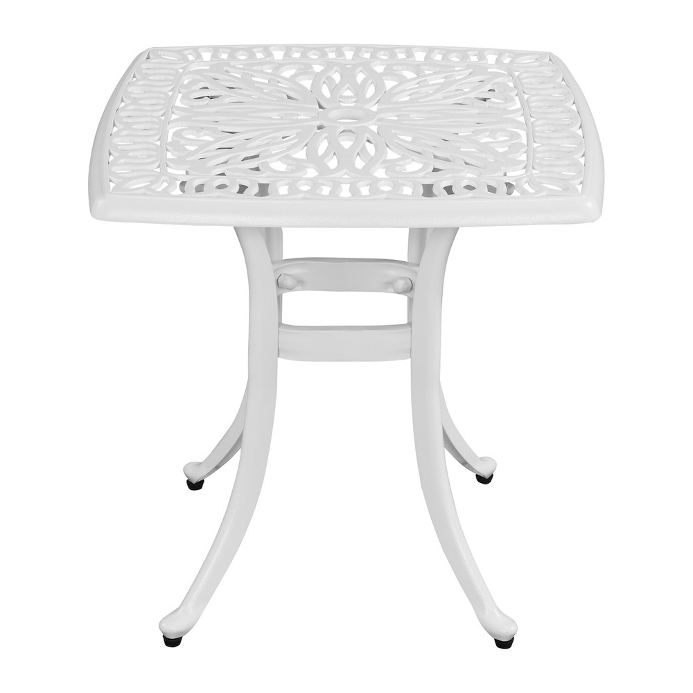 Outdoorr Cast Aluminum Square Table, End Table Side Table for Paio Backyard Pool