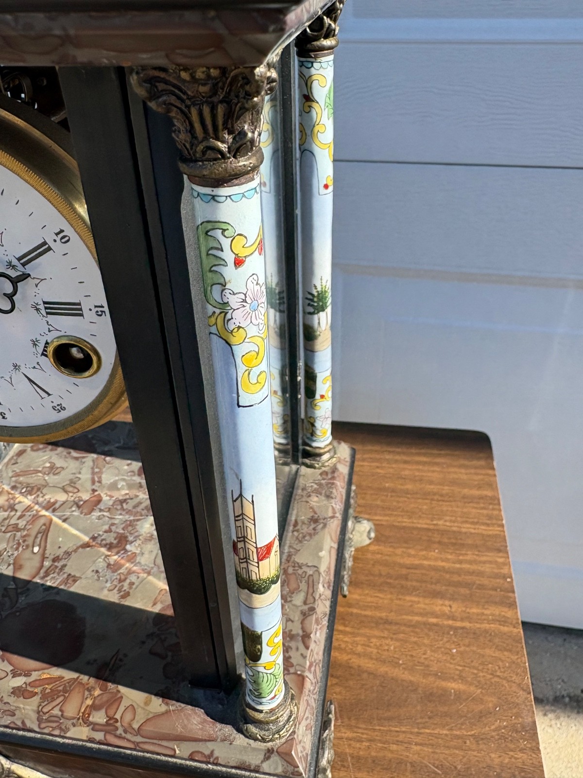 French Clock Bronze Cherubs Lion 1880's **Read**