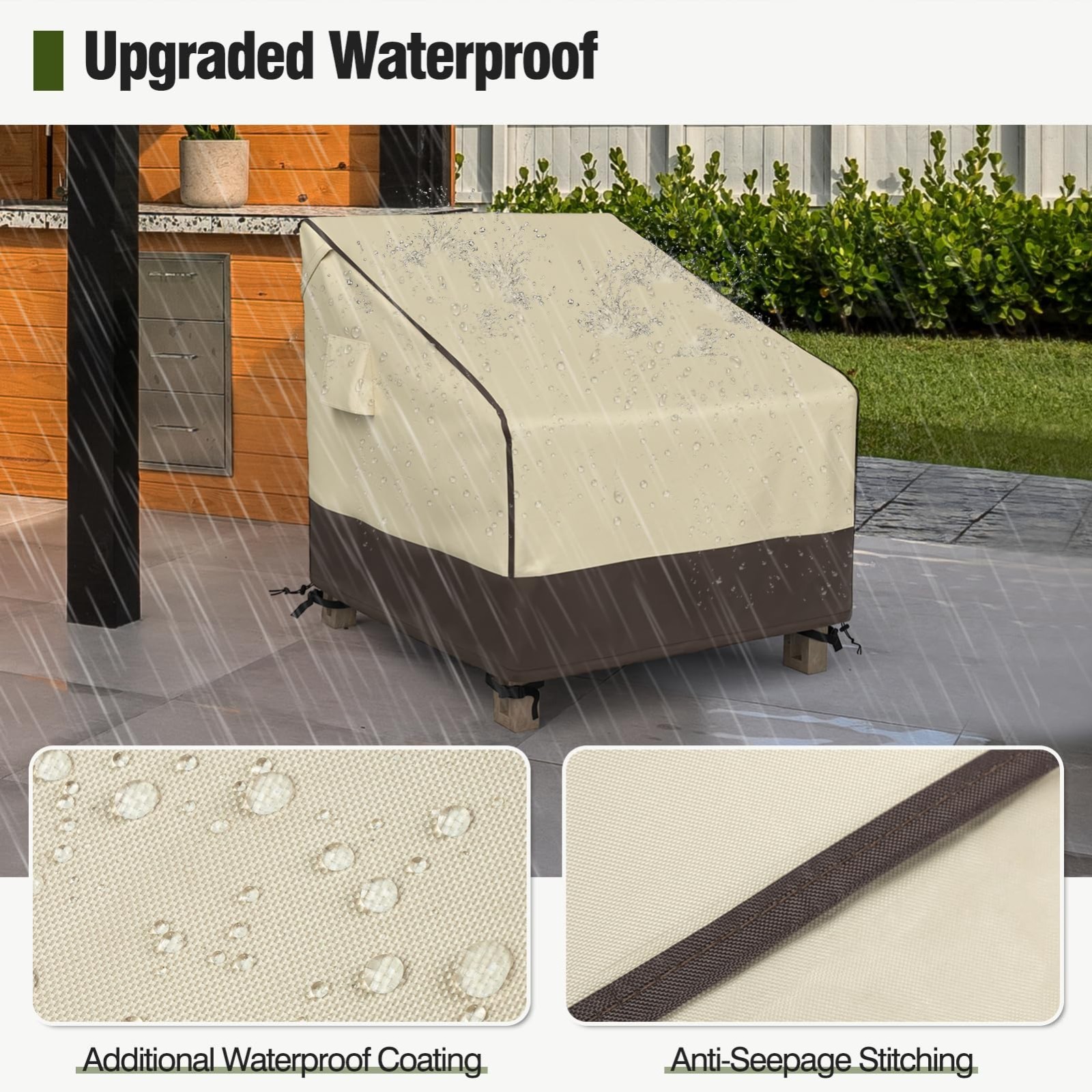 2 Pack Patio Chair Covers Waterproof Outdoor Furniture Covers 35" x 37" x 36" US