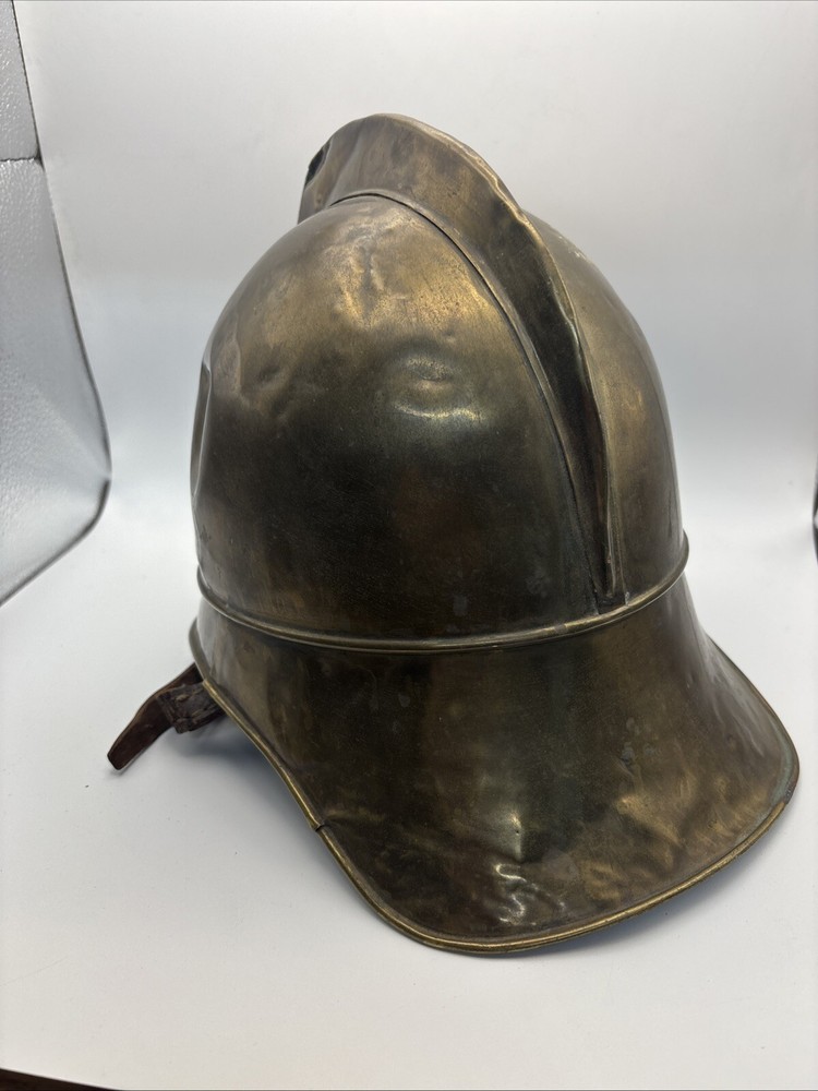Antique German Brass Fireman Helmet (ca. 1920s)