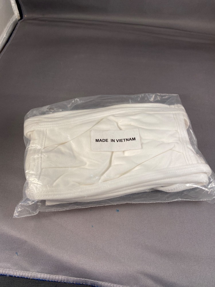 NEW! Bright White 5 Facemasks Reusable, Washable Unbranded