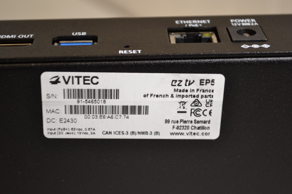 VITEC EZ TV EP5 IPTV/Signage End-Point