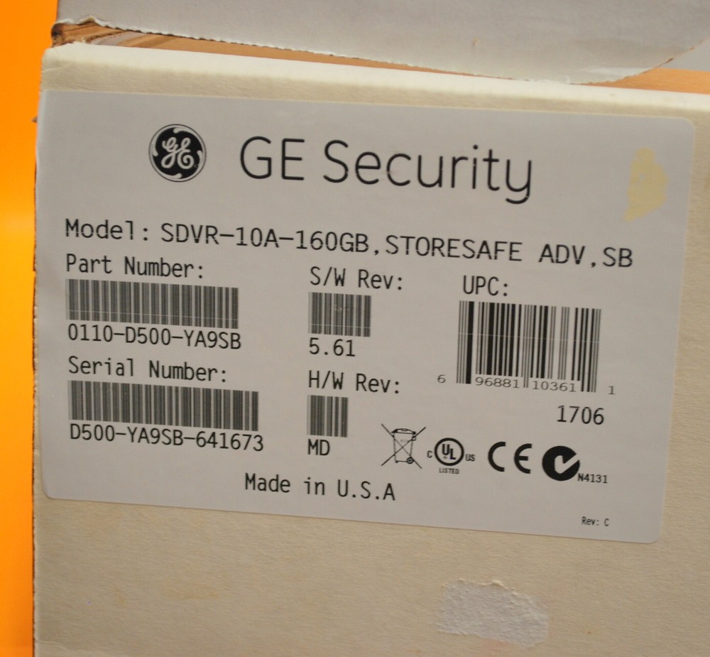 GE SDVR-10A-160GB Storesafe DVR