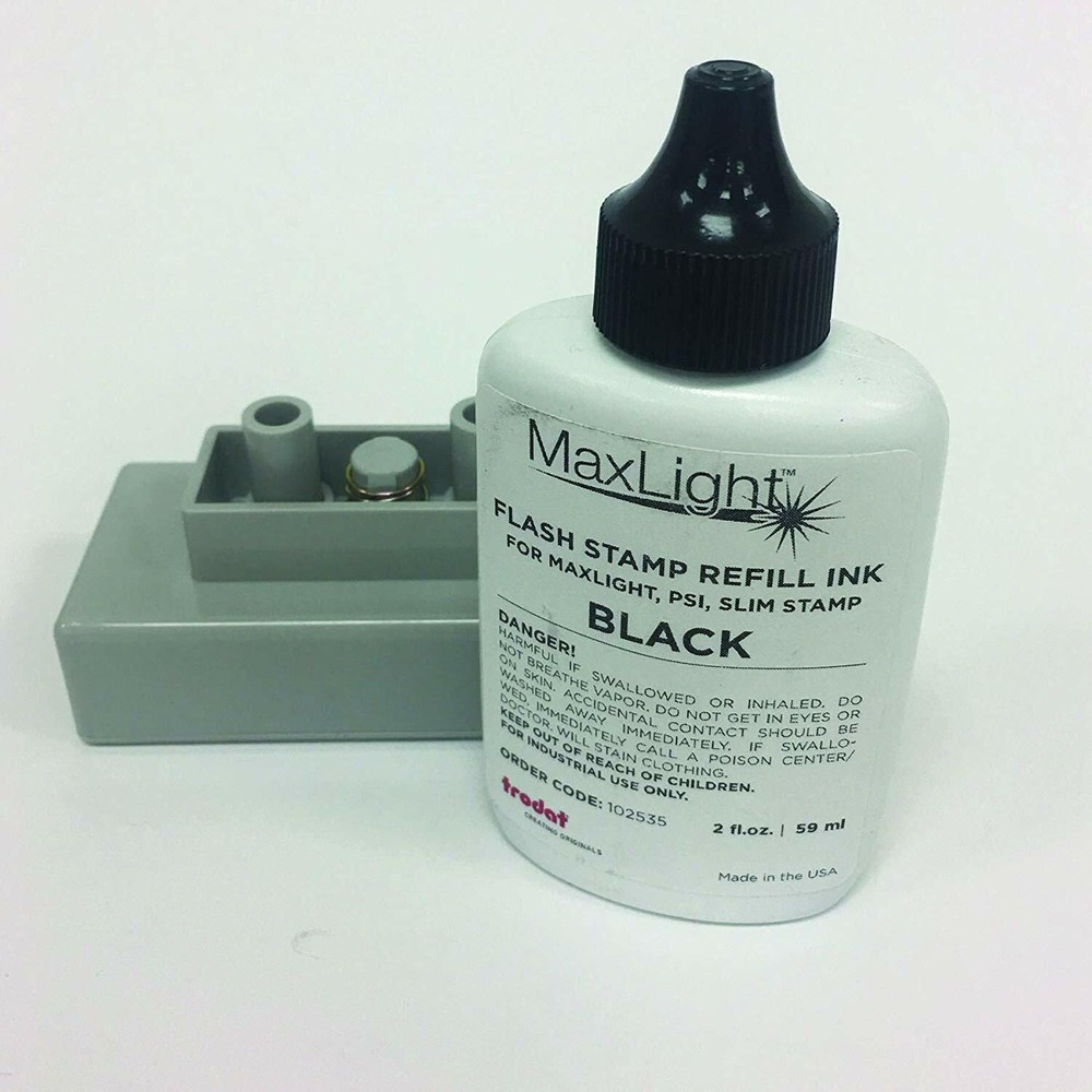 Trodat ML2OZ-BLK Maxlight Refill Ink 2oz Bottle Color Black