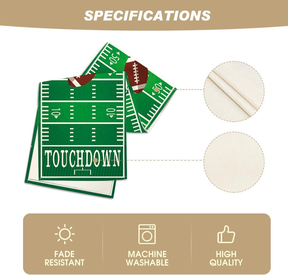 Artoid Mode Touch Down American 13" x 120", Table Runner, Green