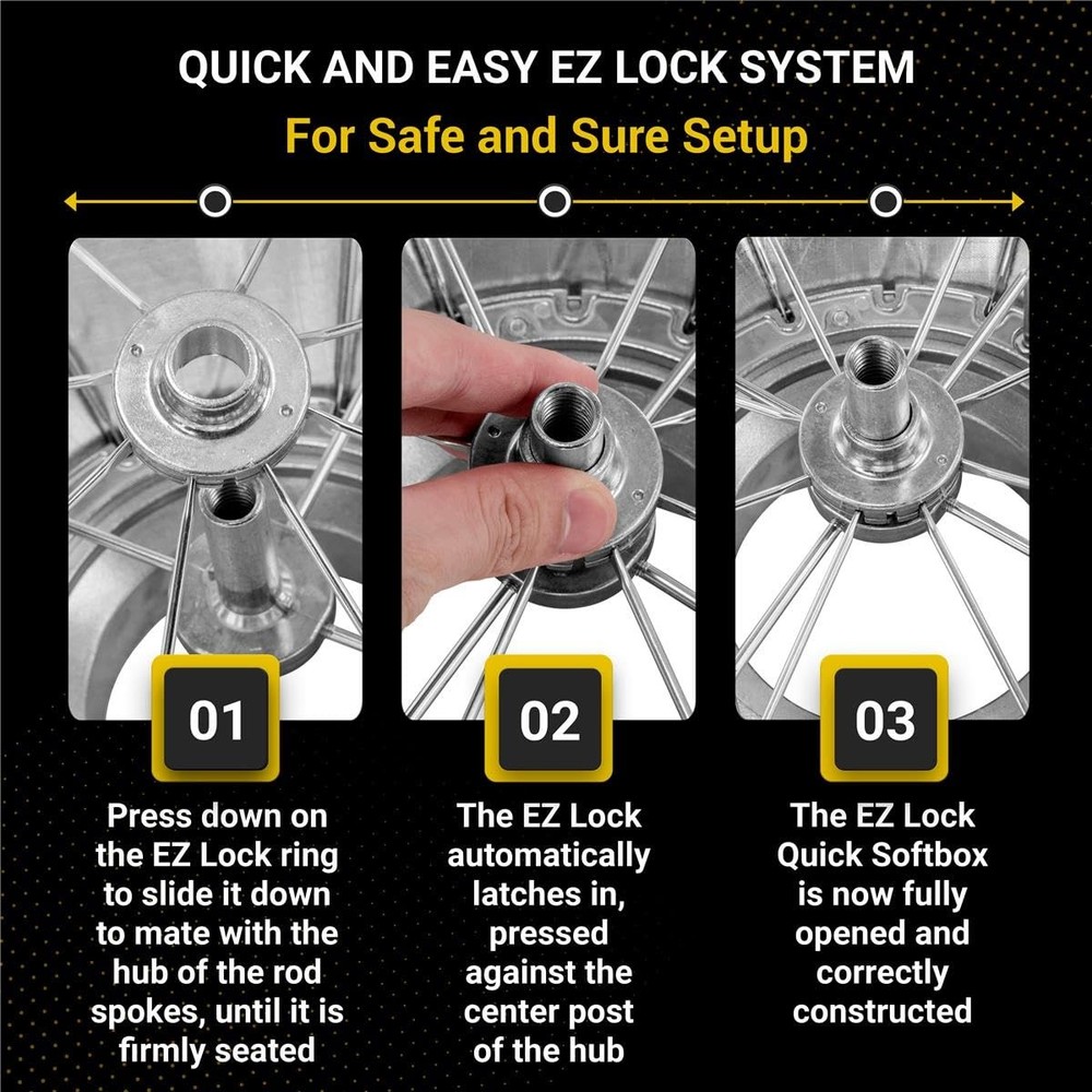 Glow EZ Lock 36" Octa Small Quick Softbox, Eight-Sided Parabolic Softbox Open...