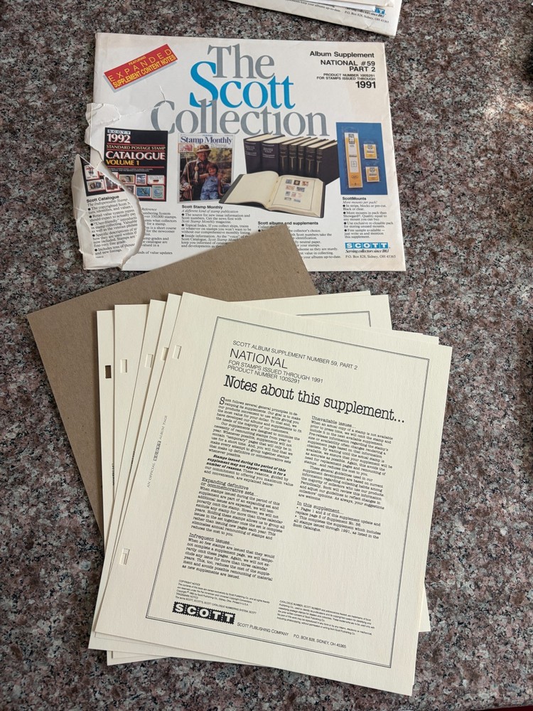 1986, 1987, 1991 Scott Album Supplement Packages - 5 Packs, All Different