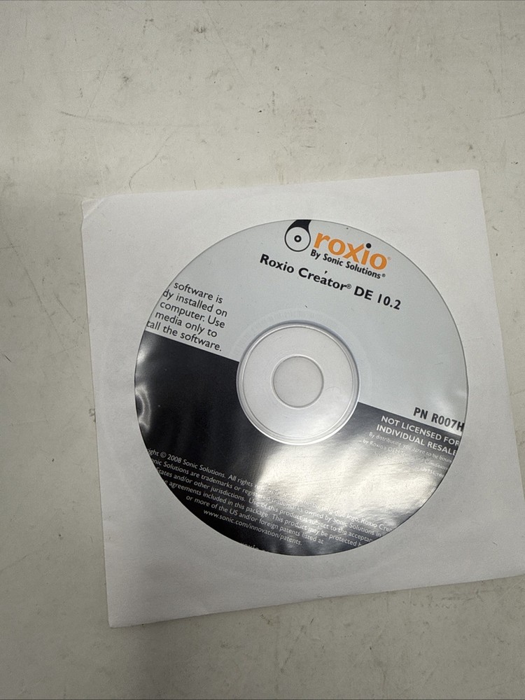 Roxio Creator DE 10.2 Sonic Solutions Installation Disk New Sealed
