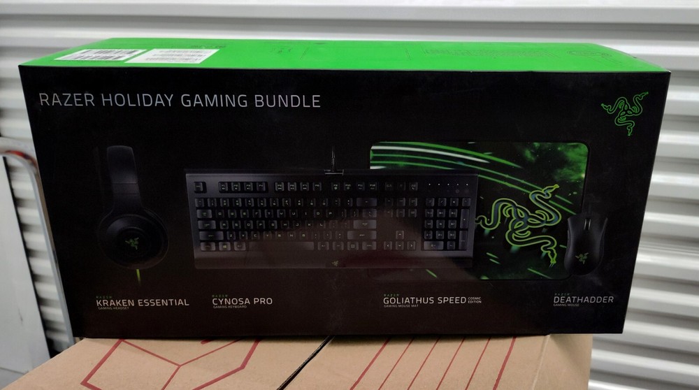 Razer 4-Piece Bundle Cynosa Pro DeathAdder Mouse Kraken Headset Goliathus Pad