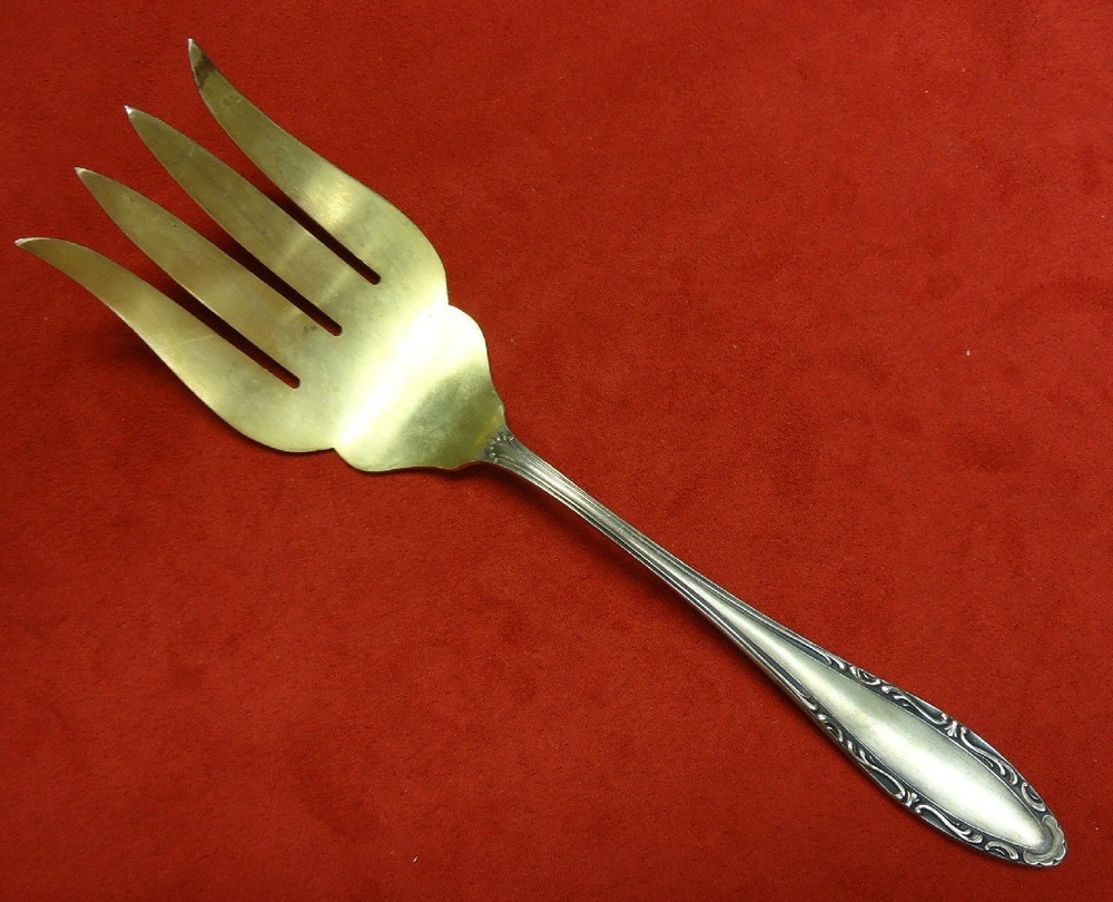 German 800 Silver Large Fish Serving Fork or Vegetable Serving Fork (#2244)