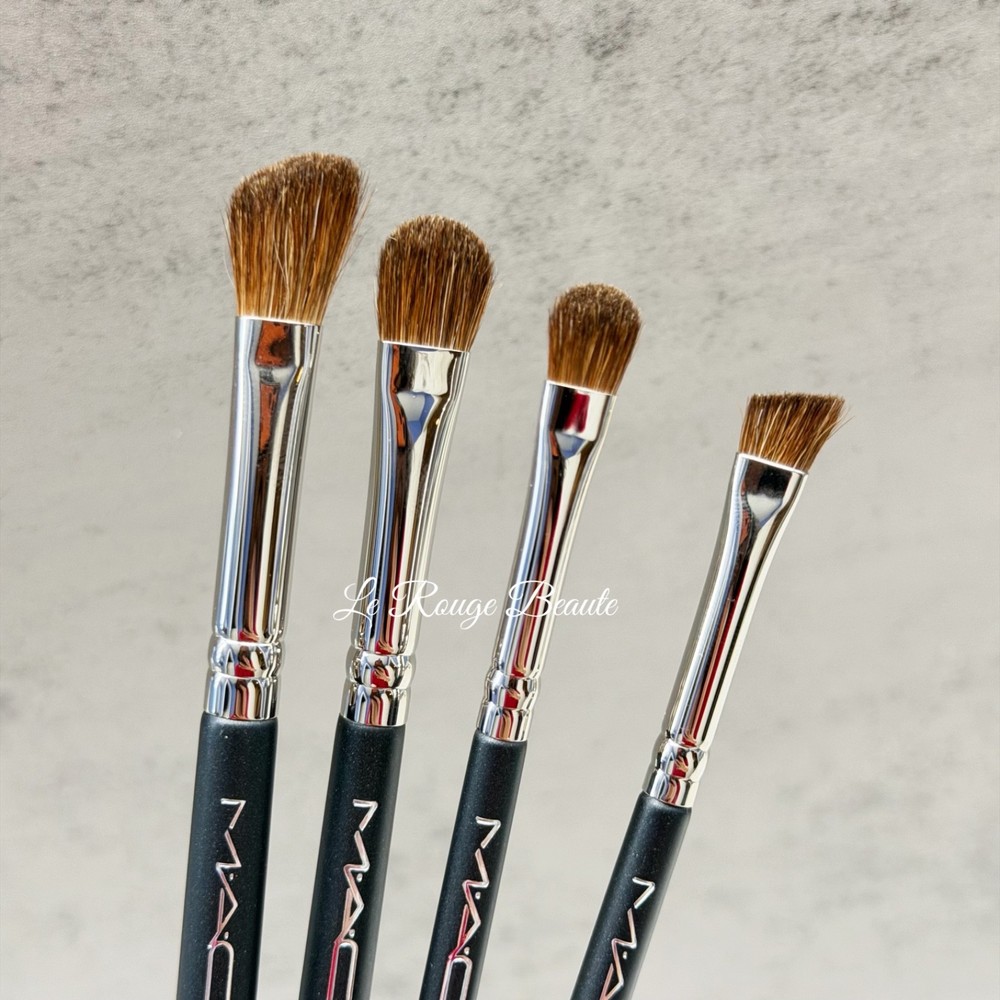Mac 4Pcs Eyeshadow Brush Bundle Set - Full Size Old Version ALL Natural Hair
