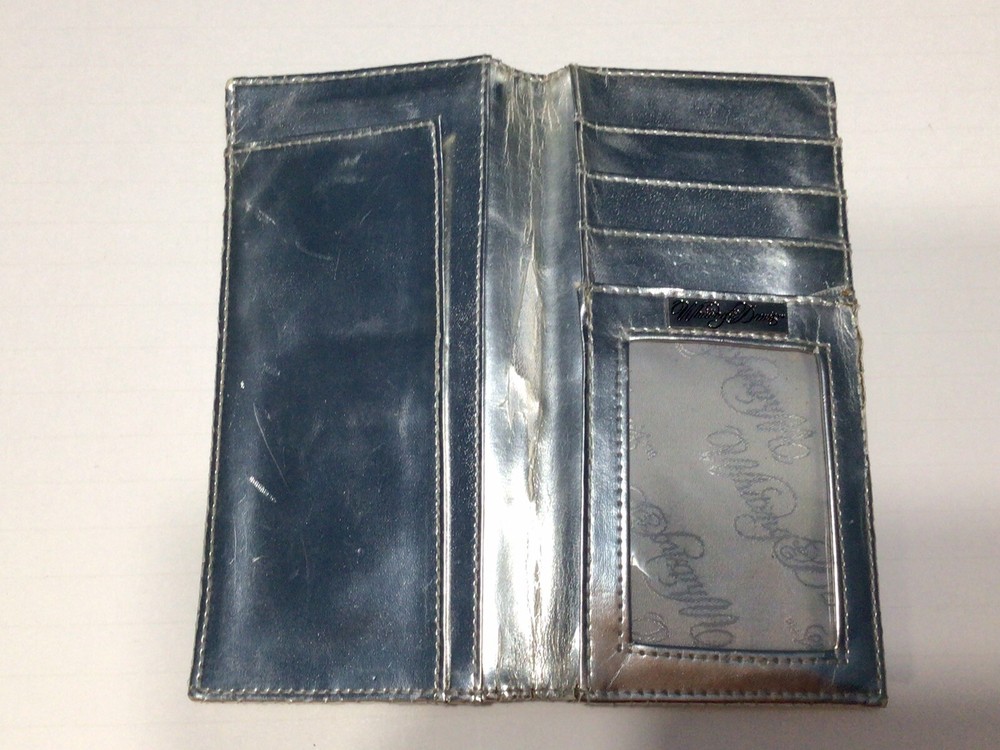 Whitting And Davis Silver Mesh Check Book Wallet