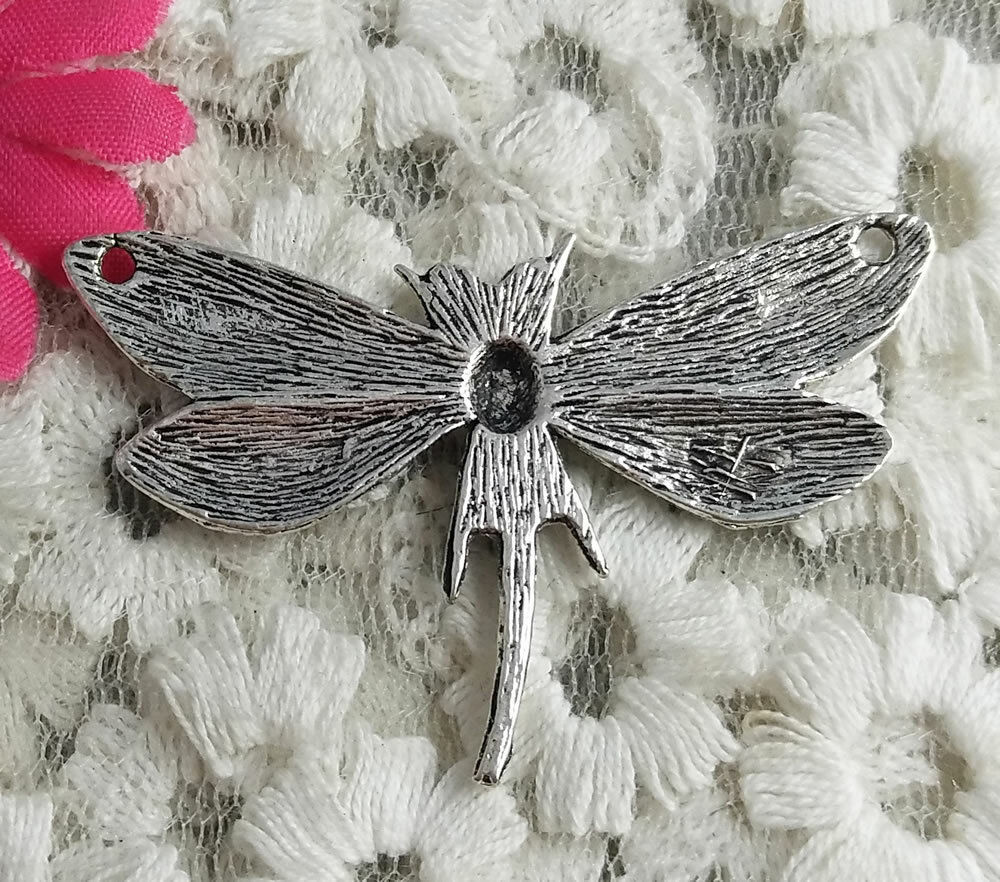 Free Ship 20 pcs Antique silver dragonfly connectors 49x31mm H-3239