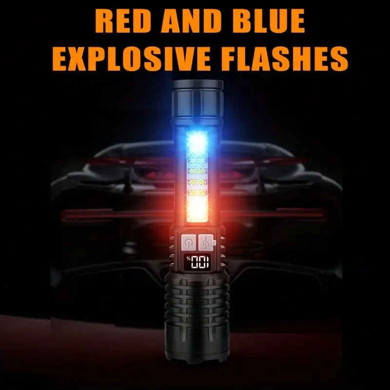 990000000 Lumen Super Bright LED Tactical Flashlight Rechargeable LED Work Light