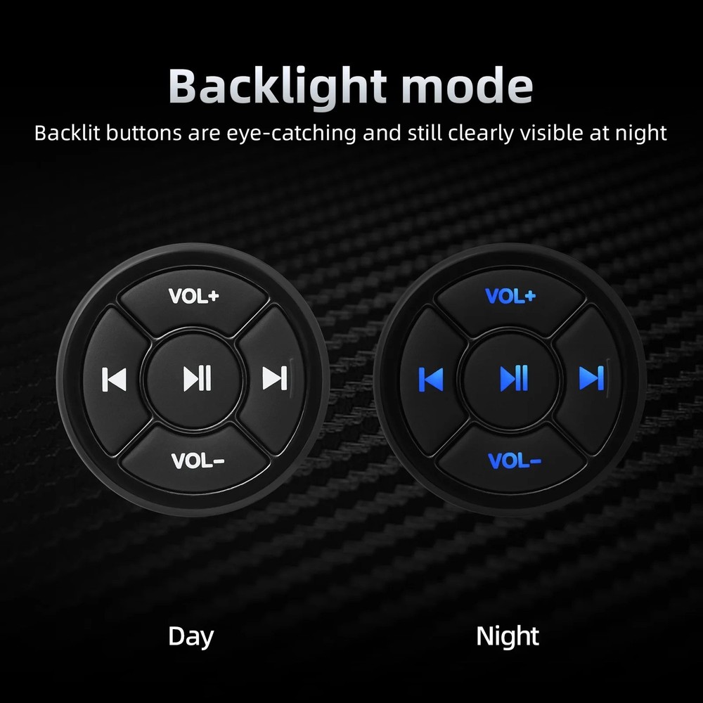 Wireless Bluetooth 5.0 Remote Controller Media Button Car Motorcycle Bike