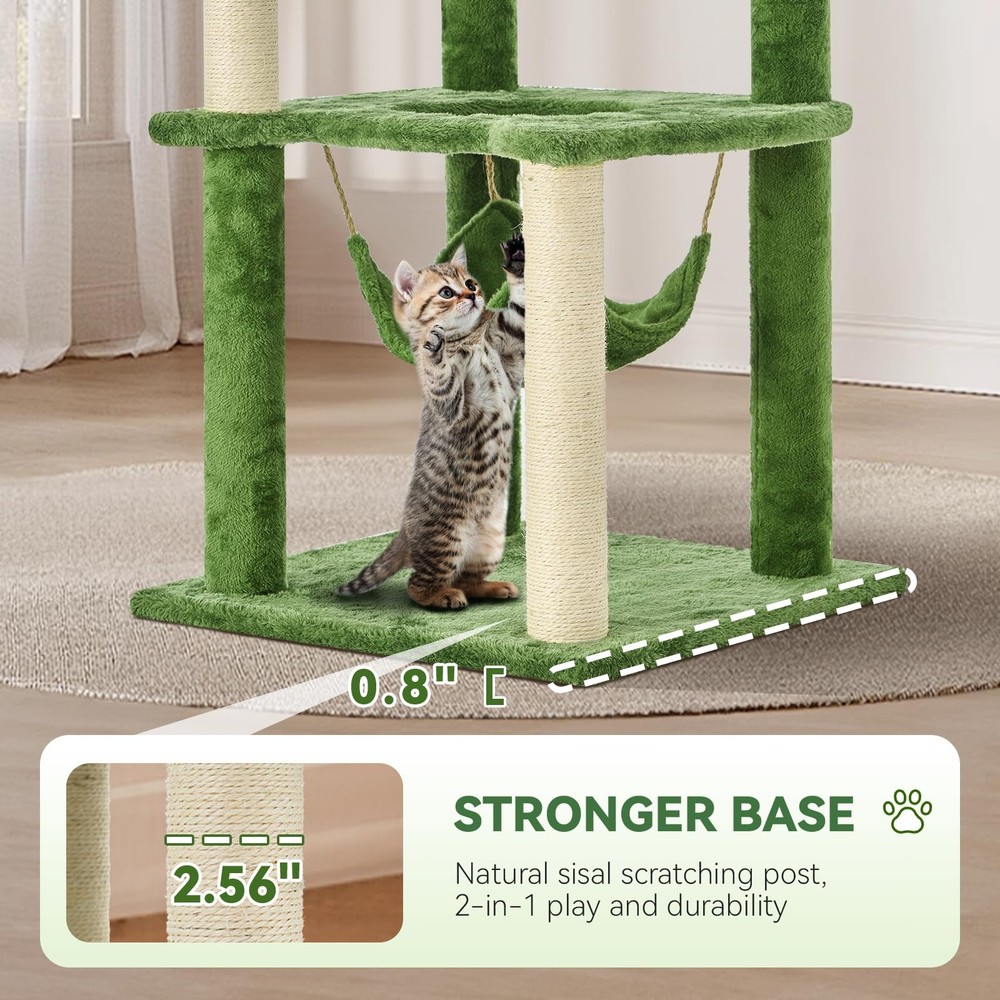 Large Cat Tree Tower with Hammock Scratching Posts
