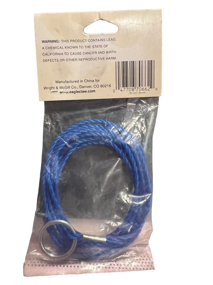 NEW Eagle Claw 6' Heavy Duty Polyethylene Twisted Fish Stringer Blue 04300-001