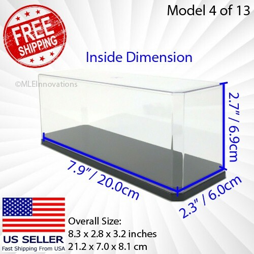 Acrylic Model Toy Display Case Small Clear Plastic Box Dust Proof Wide 8" x 3"