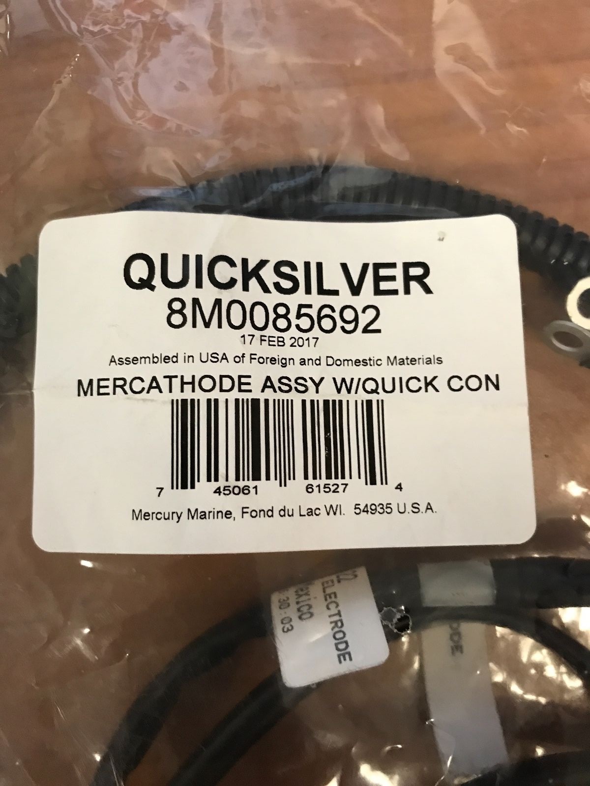 OEM MerCruiser Mercathode Electrode for Alpha Bravo Gimbal 98869a17 8M0085692