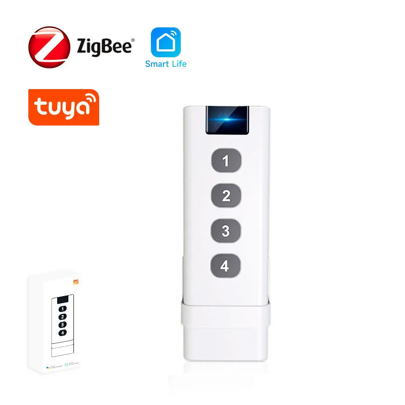 Tuya ZigBee Control Device Smart Scene Switch 4Key Remote Portable RemoteControl