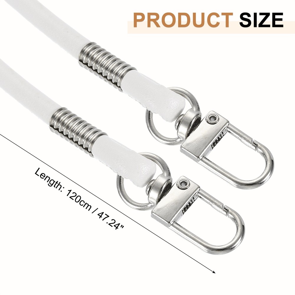 Crossbody Replacement Chain Strap, 120cm Thin Soft PU Strap (White)
