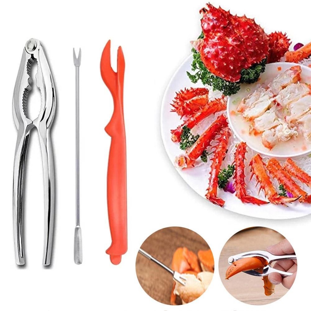 3pcs Seafood Tools Crab Crackers Nut Cracker Forks Q1J1 P5F-.HOT Shellfish -