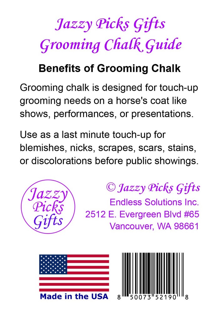 Jacks Grooming Chalk with Resource Guide (White)
