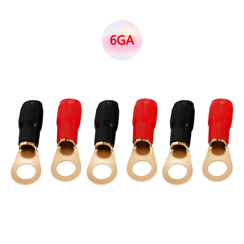 6PCS 6GA terminal O Connector Hifi Speaker Cable Plug
