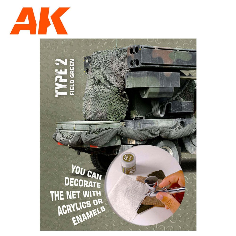 AK Interactive AK8067 Camouflage Net Field Green Type 2 - US