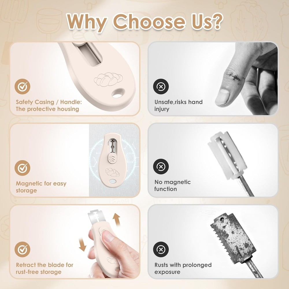 Bread Lame Sourdough Scoring Tool, Extractable & Magnetic Bread Scoring Tool,...