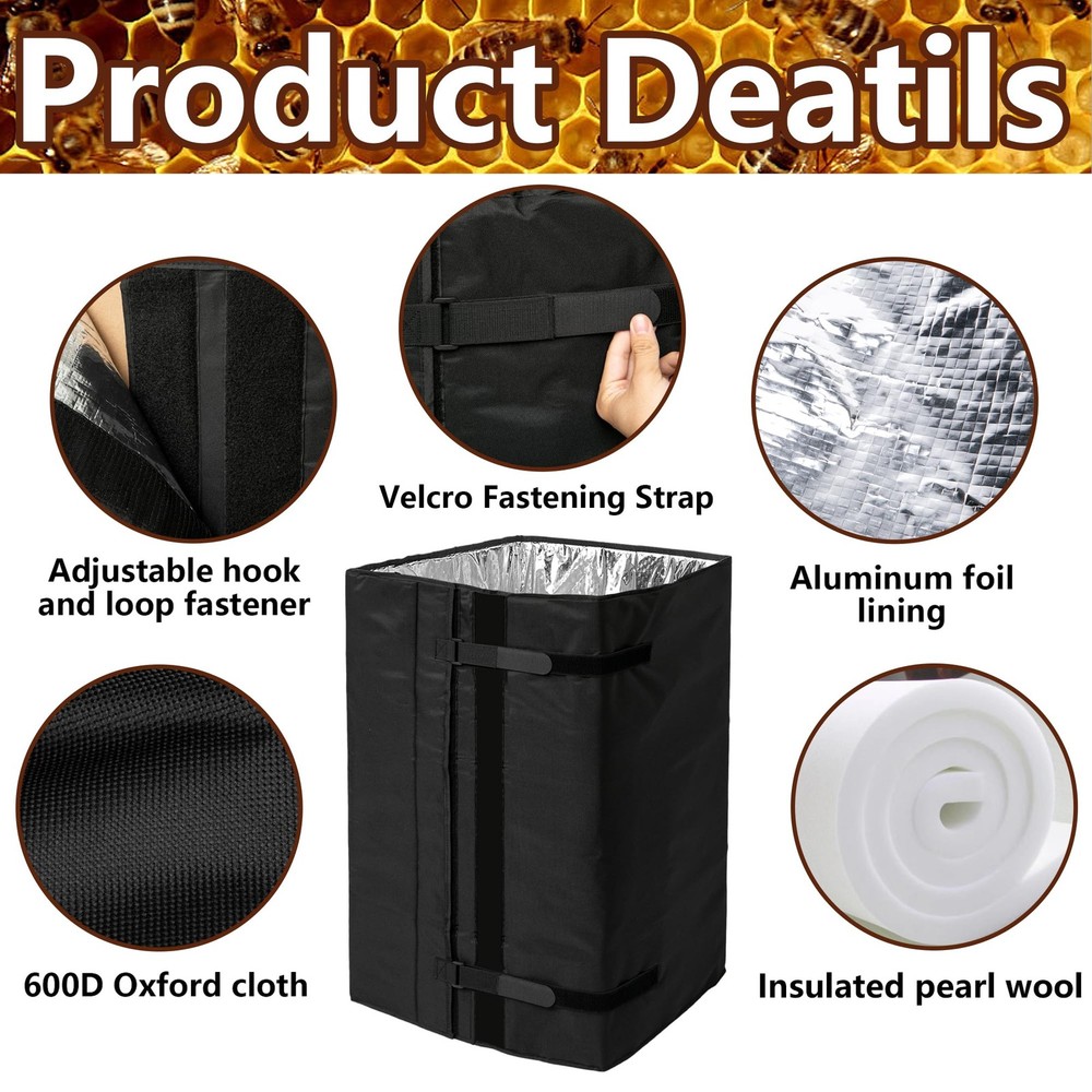 Winter Bee Hive Wrap for 10 and 8 Frame Beehives, 2 Deep Boxes & 2 Medium Box...